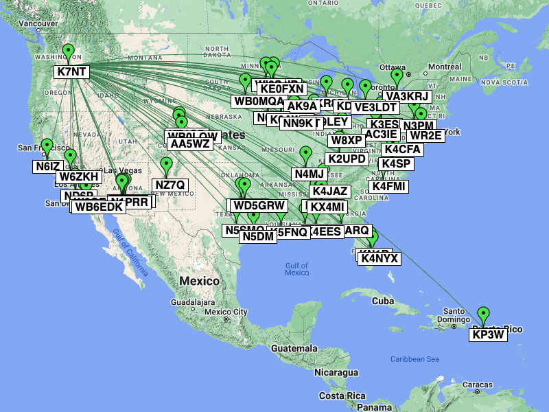 Map of QSOs from Sacajawea State Park
